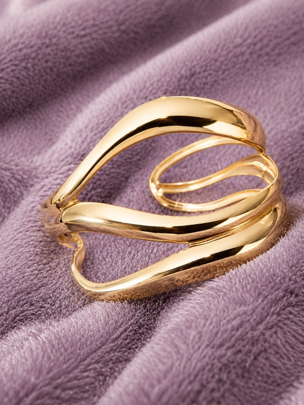 NWOT Nordstrom Gold Sculptural Organic Cuff Bracelet | Quiet Luxury CC